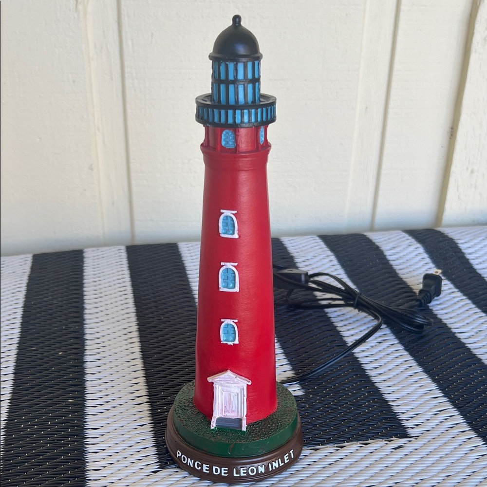 (0371) Red Lighthouse any Holiday Decor..plug in will light up. Over 200 step. - Picture 1 of 12